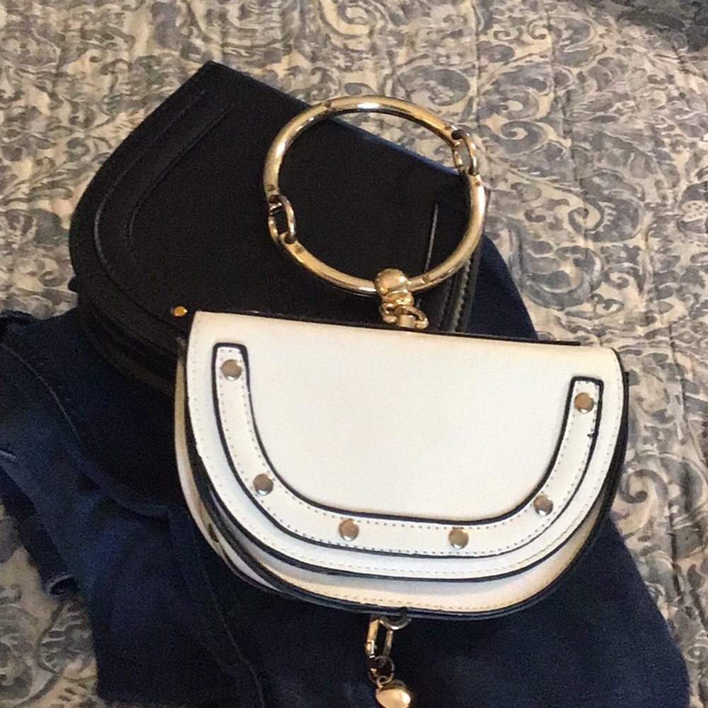 Bracelet Handbag in Cream & Gold